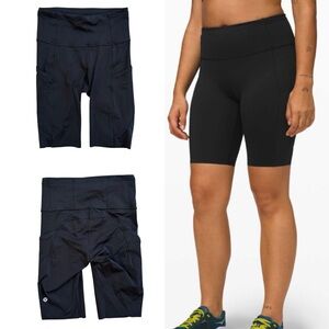 Lululemon Fast & Free 10” Cool Biker Shorts in Black Size 4
